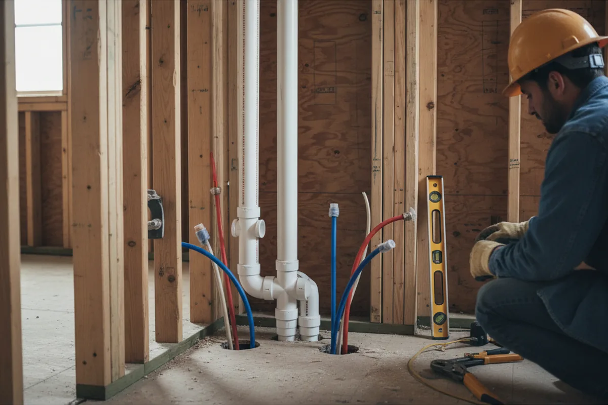 Drain and supply rough-in during Drain Cleaning in Piqua