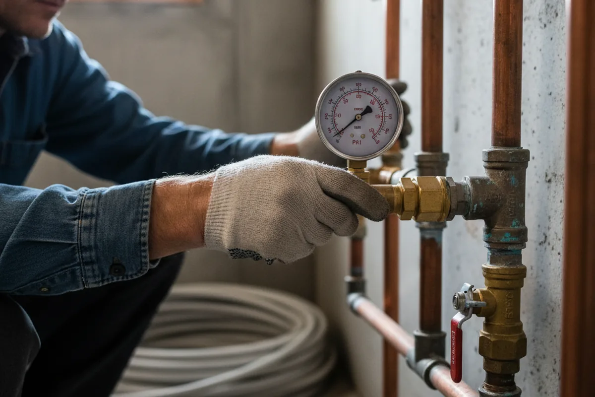 Pressure testing a repaired line during Water Line Repair in Piqua